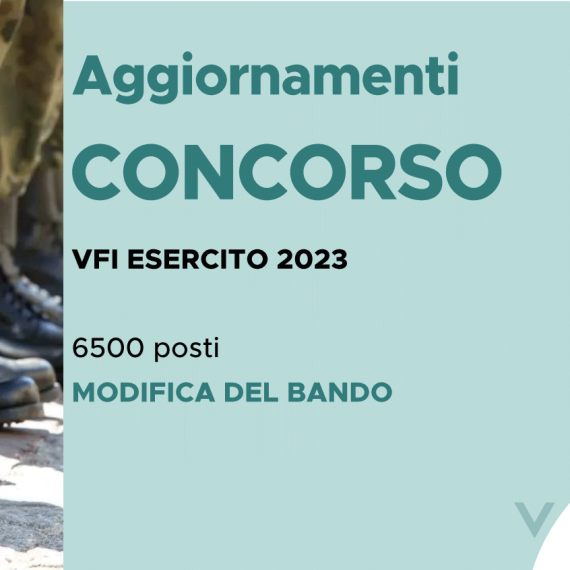 CONCORSO 6500 VFI ESERCITO 2023 – MODIFICA BANDO