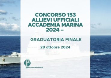 Concorso 153 Allievi Ufficiali Accademia Marina 2024 – Graduatoria Finale