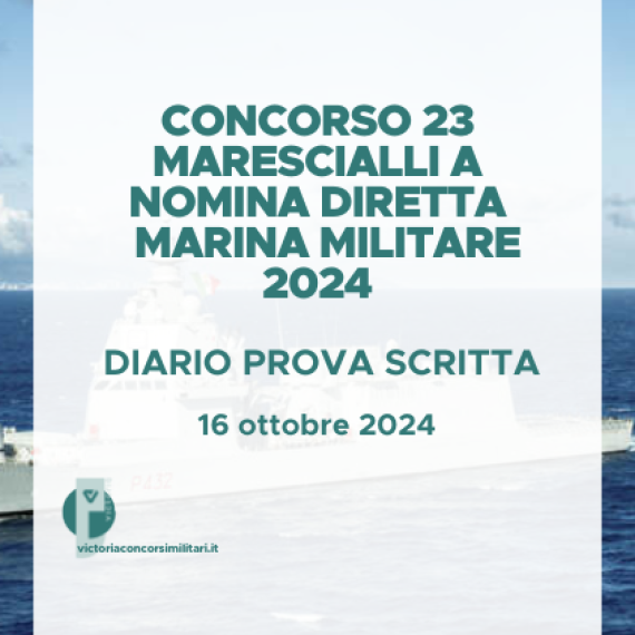 Concorso 23 Marescialli a Nomina Diretta Marina 2024 – Diario Prova Scritta