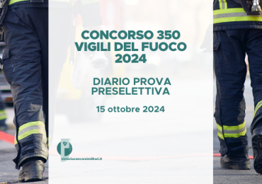 Concorso 350 vigili del fuoco 2024 – diario prova preselettiva