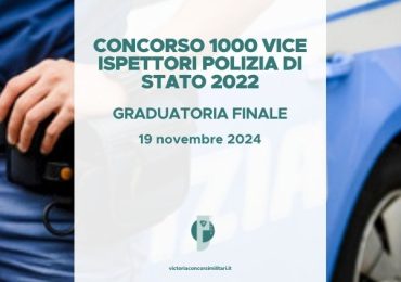 Concorso 1000 Vice Ispettori Polizia di Stato 2022 – Graduatoria Finale