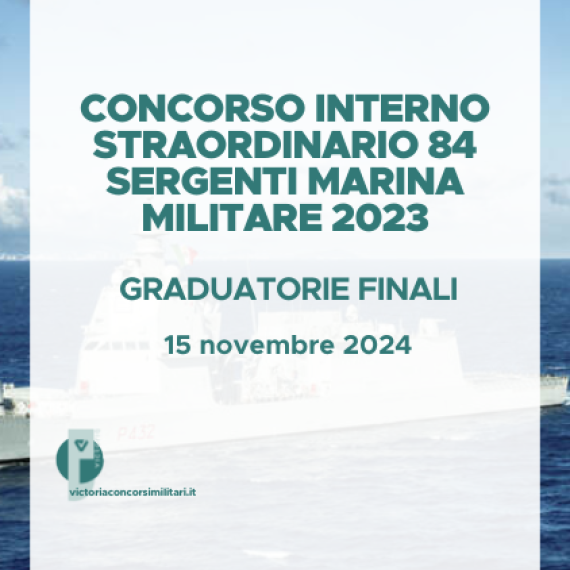 Concorso Interno Straordinario 84 Sergenti Marina Militare 2023 – Graduatorie Finali