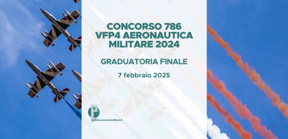 Concorso 786 VFP4 Aeronautica Militare 2024 – Graduatoria Finale