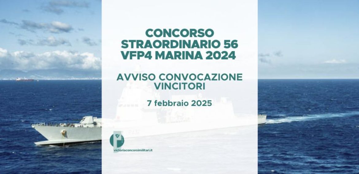 Concorso Straordinario 56 VFP4 Marina 2024 – Avviso Convocazione Vincitori